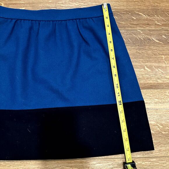 J Crew Black Blue Color Block Wool Skirt Women's Sz 4 Career Wear - Picture 6 of 8